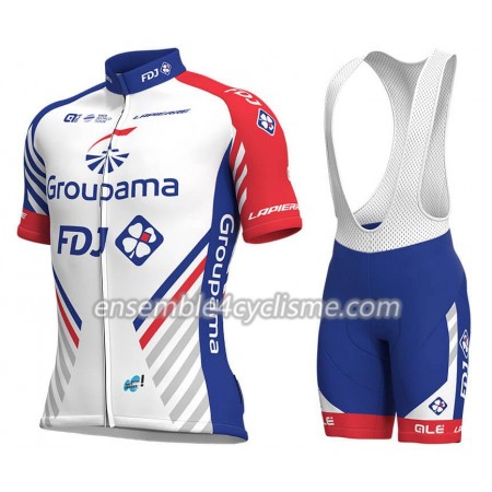 Tenue Maillot + Cuissard à Bretelles 2018 FDJ N001